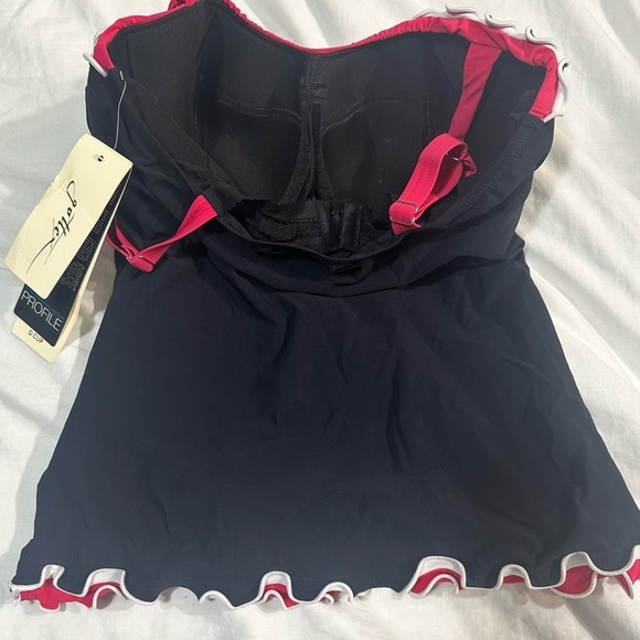 NWT Profile by Gottex Women’s Black Tankini Swim Top Tummy Control 36D Underwire - Picture 3 of 6